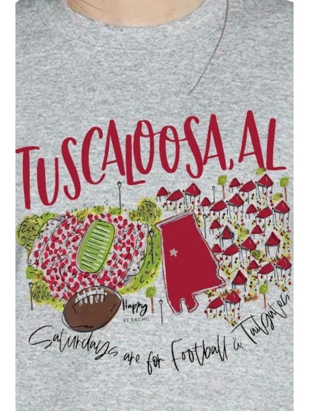 NWT Alabama Sweatshirt Tuscaloosa Saturdays are for Football & Tailgates L